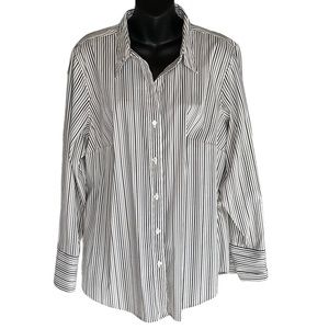 Striped Button Down Shirt Sharp, fitted with stretch 14/16